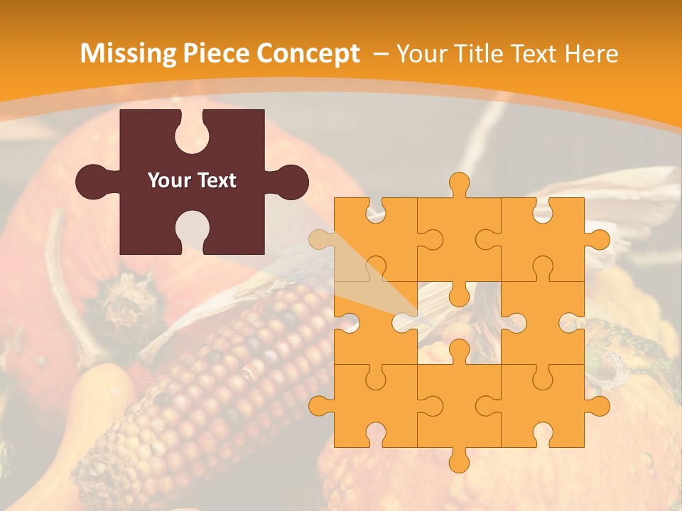 A Plate Of Pumpkins And Corn On A Table PowerPoint Template
