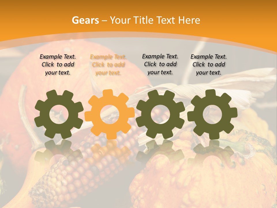 A Plate Of Pumpkins And Corn On A Table PowerPoint Template