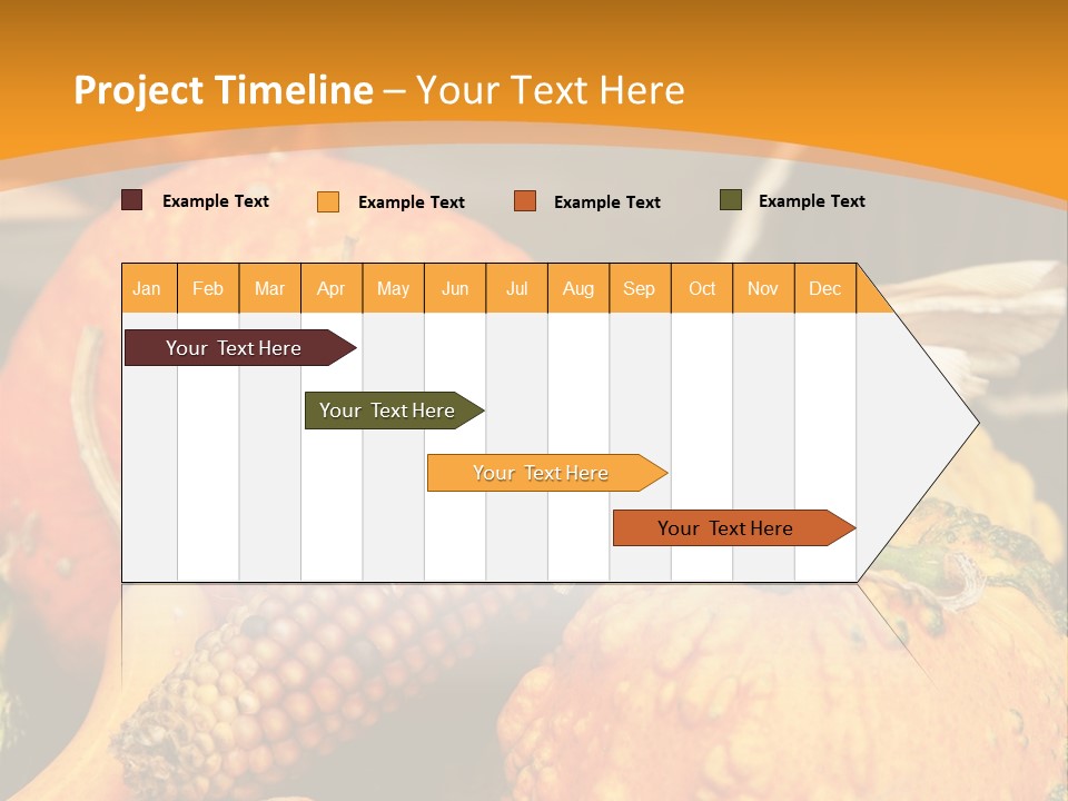 A Plate Of Pumpkins And Corn On A Table PowerPoint Template
