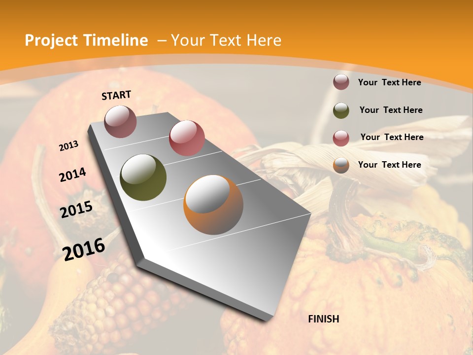 A Plate Of Pumpkins And Corn On A Table PowerPoint Template