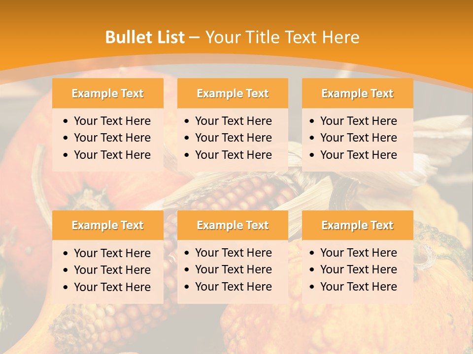 A Plate Of Pumpkins And Corn On A Table PowerPoint Template