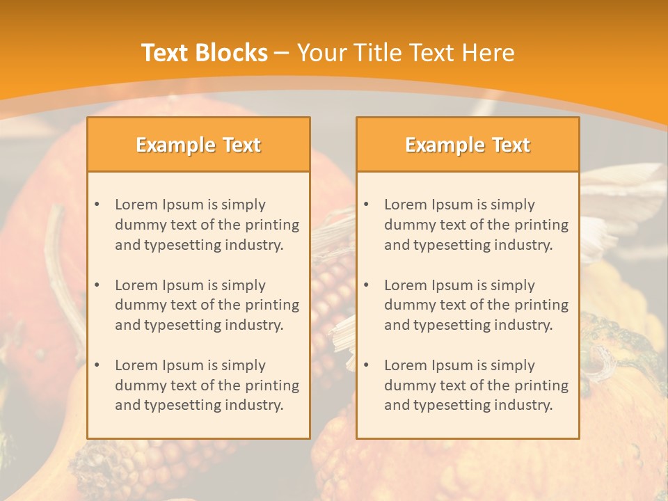 A Plate Of Pumpkins And Corn On A Table PowerPoint Template