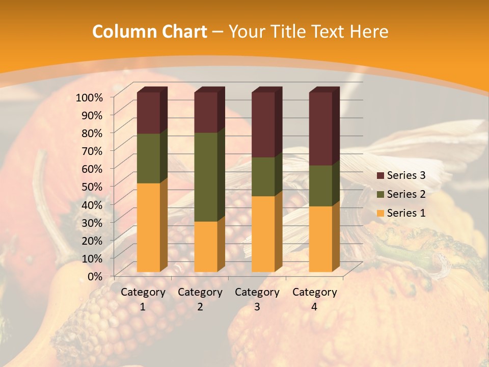 A Plate Of Pumpkins And Corn On A Table PowerPoint Template