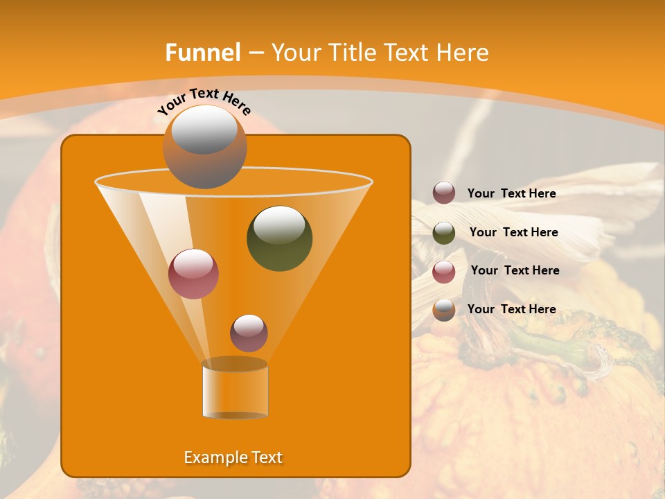 A Plate Of Pumpkins And Corn On A Table PowerPoint Template