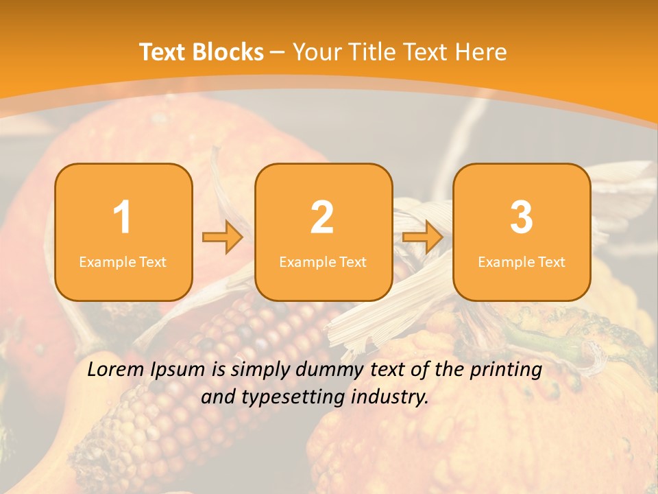 A Plate Of Pumpkins And Corn On A Table PowerPoint Template