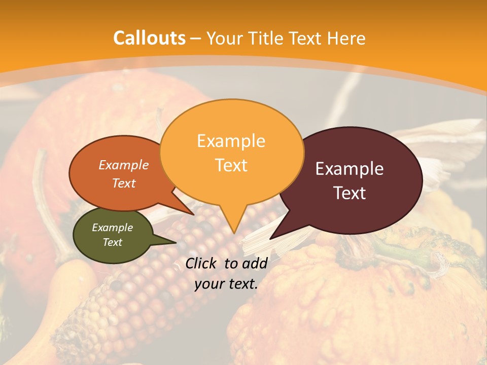 A Plate Of Pumpkins And Corn On A Table PowerPoint Template