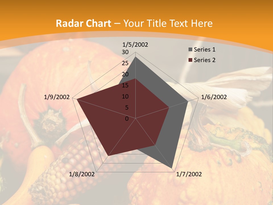 A Plate Of Pumpkins And Corn On A Table PowerPoint Template