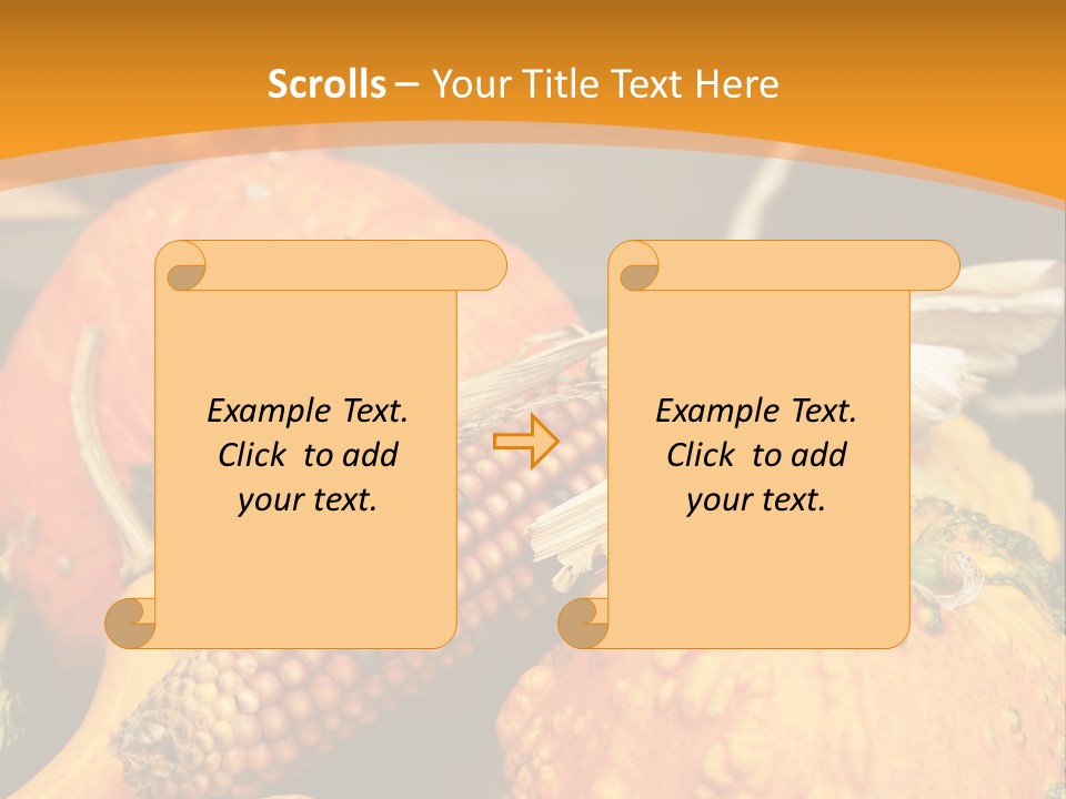 A Plate Of Pumpkins And Corn On A Table PowerPoint Template