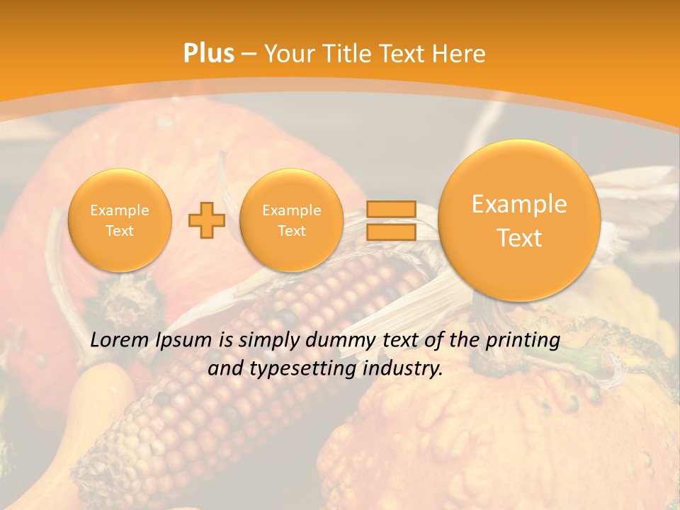 A Plate Of Pumpkins And Corn On A Table PowerPoint Template