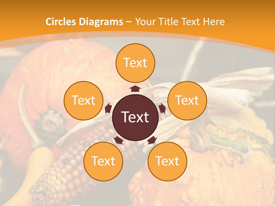 A Plate Of Pumpkins And Corn On A Table PowerPoint Template