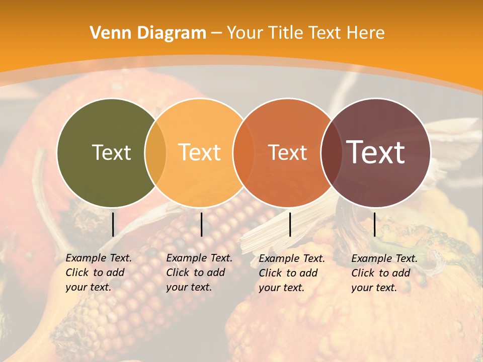 A Plate Of Pumpkins And Corn On A Table PowerPoint Template
