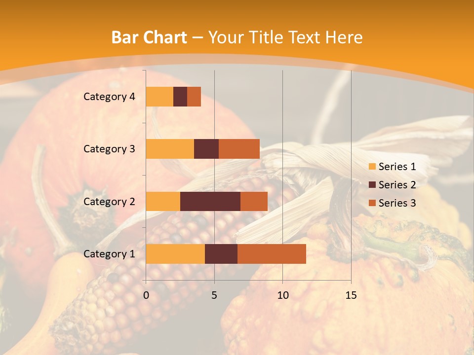 A Plate Of Pumpkins And Corn On A Table PowerPoint Template