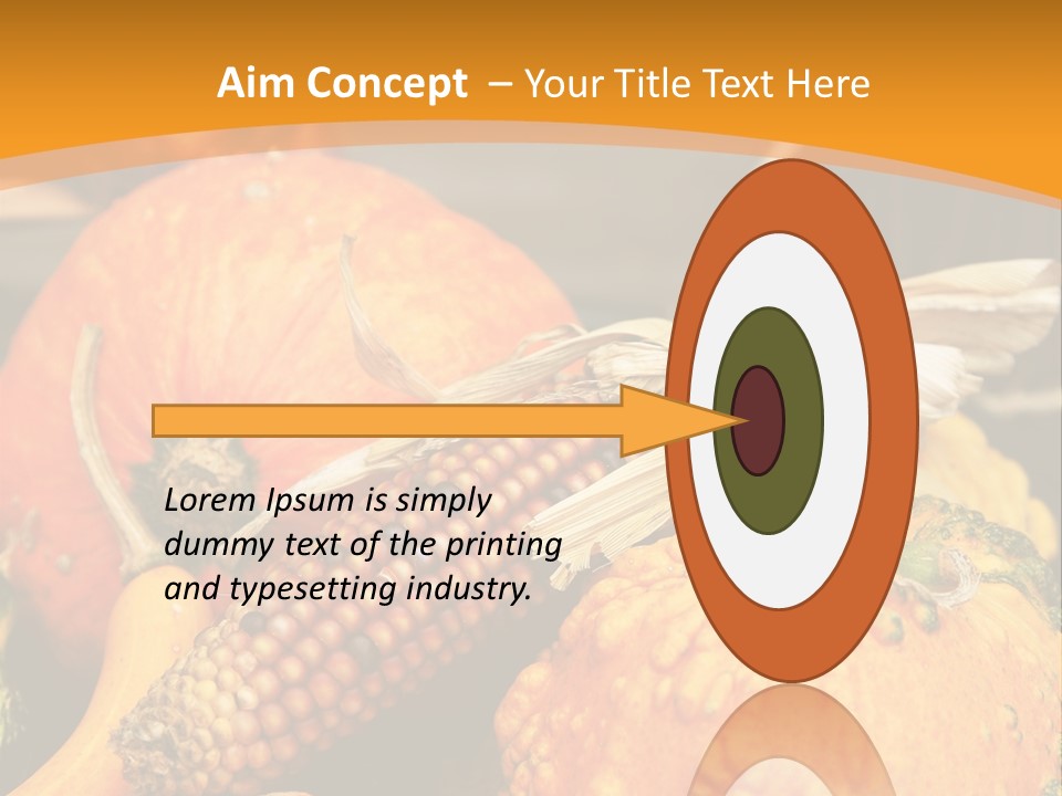 A Plate Of Pumpkins And Corn On A Table PowerPoint Template