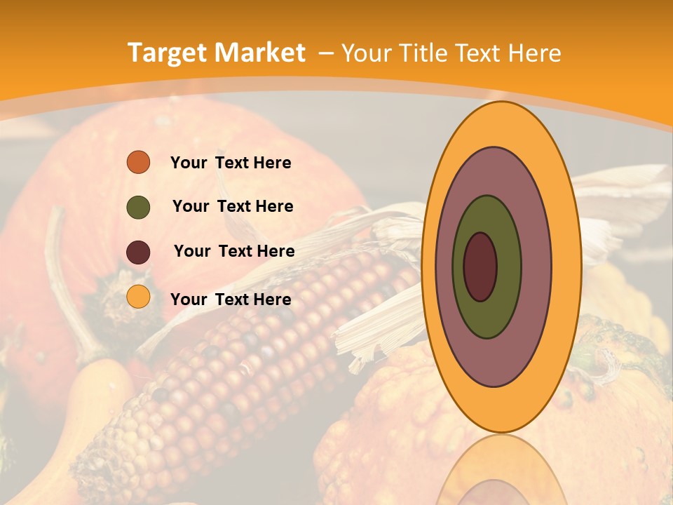 A Plate Of Pumpkins And Corn On A Table PowerPoint Template