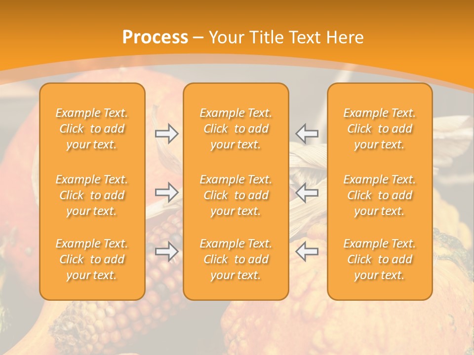 A Plate Of Pumpkins And Corn On A Table PowerPoint Template