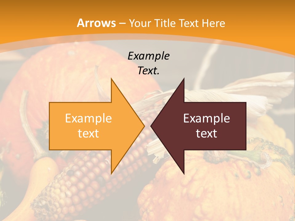 A Plate Of Pumpkins And Corn On A Table PowerPoint Template