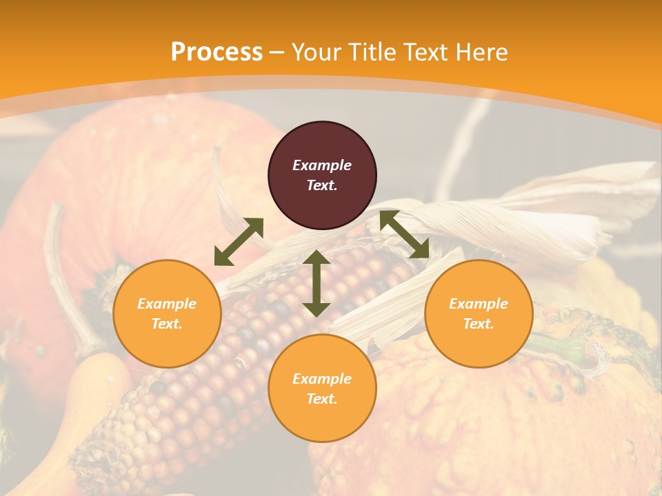 A Plate Of Pumpkins And Corn On A Table PowerPoint Template