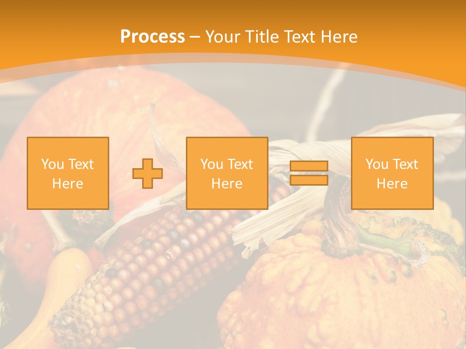 A Plate Of Pumpkins And Corn On A Table PowerPoint Template