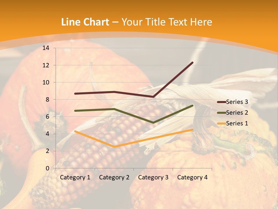 A Plate Of Pumpkins And Corn On A Table PowerPoint Template