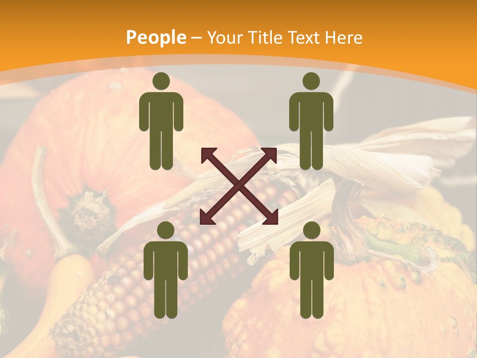 A Plate Of Pumpkins And Corn On A Table PowerPoint Template