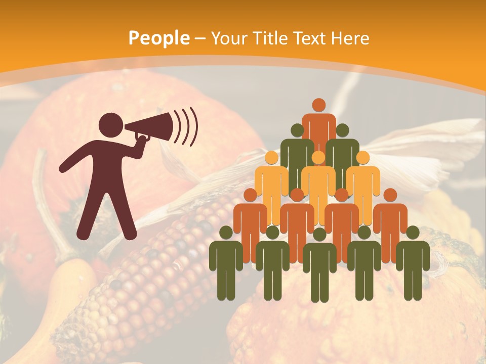 A Plate Of Pumpkins And Corn On A Table PowerPoint Template