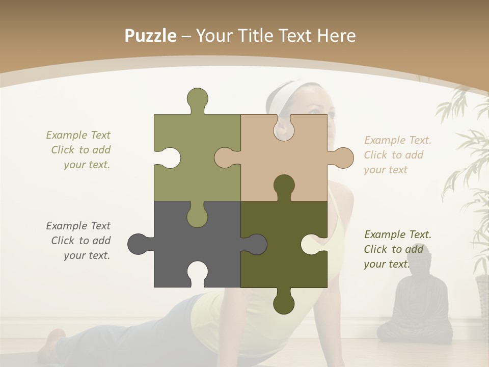 A Woman Is Doing A Yoga Pose On A Mat PowerPoint Template