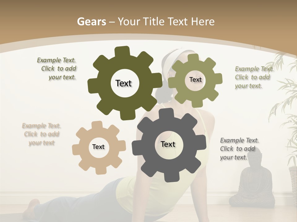 A Woman Is Doing A Yoga Pose On A Mat PowerPoint Template