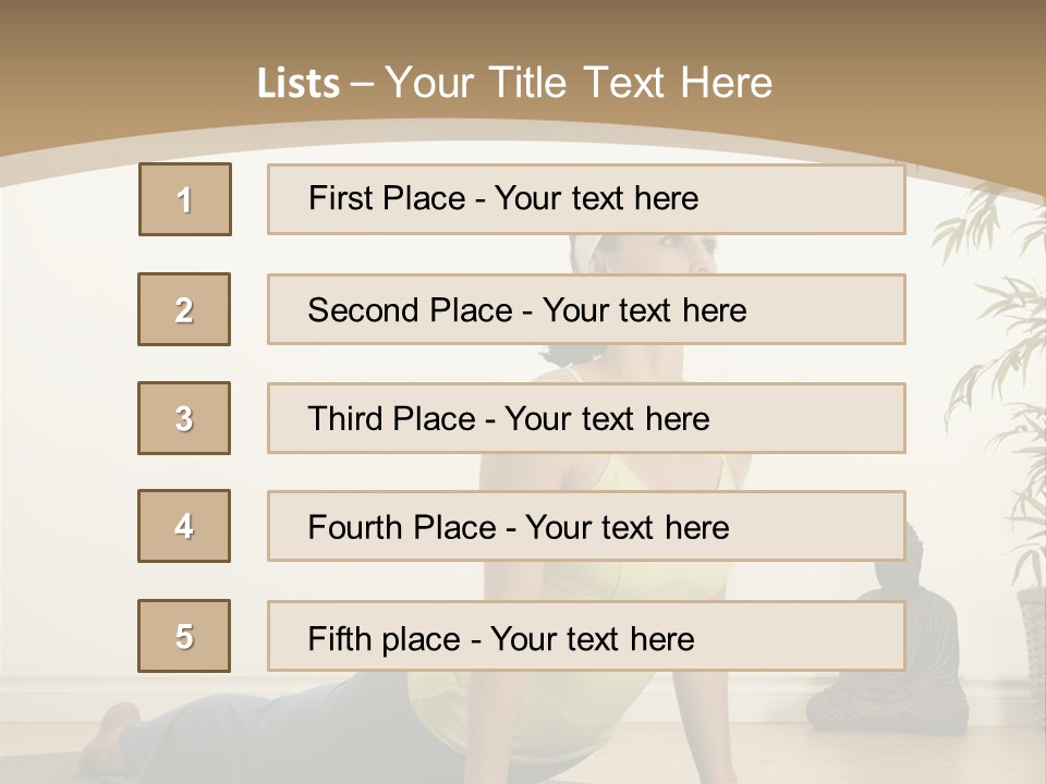 A Woman Is Doing A Yoga Pose On A Mat PowerPoint Template