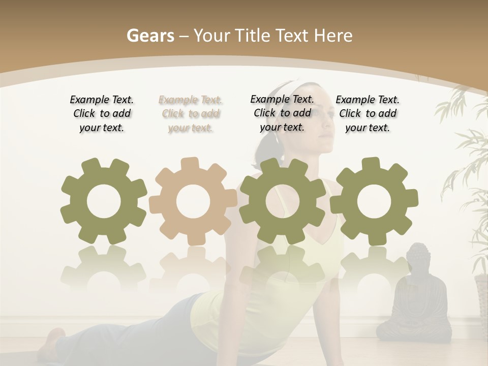 A Woman Is Doing A Yoga Pose On A Mat PowerPoint Template