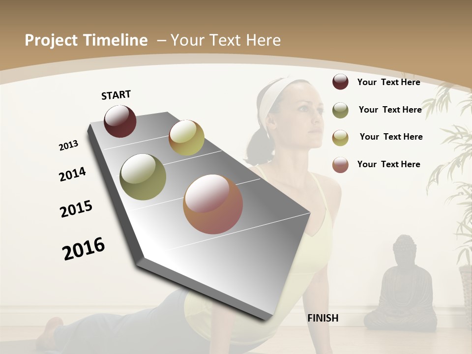A Woman Is Doing A Yoga Pose On A Mat PowerPoint Template