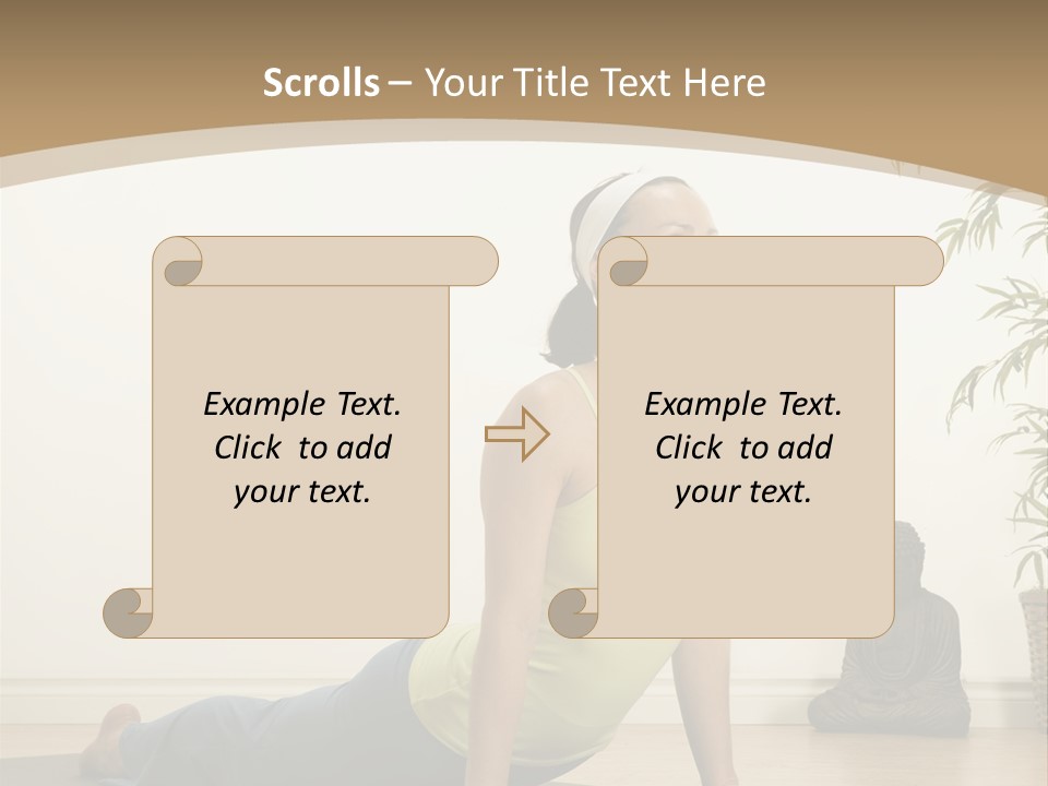 A Woman Is Doing A Yoga Pose On A Mat PowerPoint Template