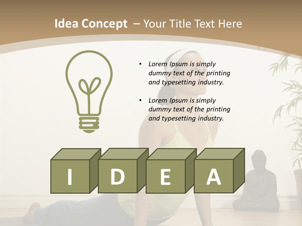 A Woman Is Doing A Yoga Pose On A Mat PowerPoint Template