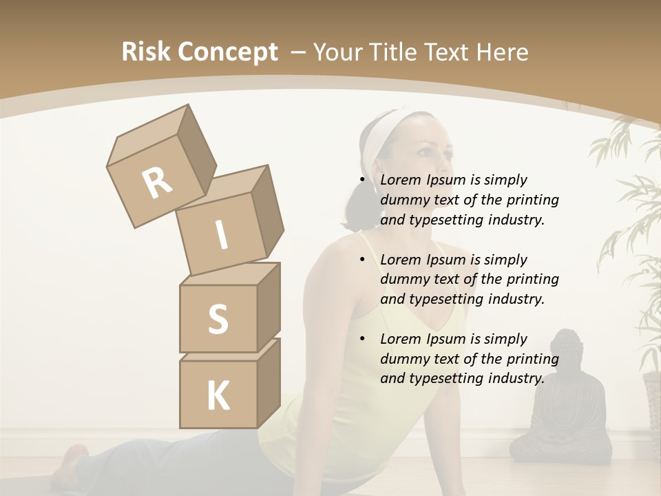 A Woman Is Doing A Yoga Pose On A Mat PowerPoint Template