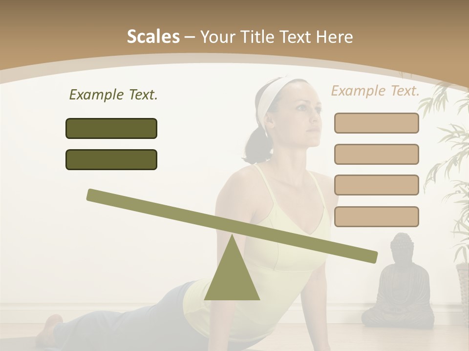 A Woman Is Doing A Yoga Pose On A Mat PowerPoint Template