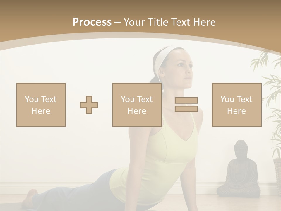 A Woman Is Doing A Yoga Pose On A Mat PowerPoint Template