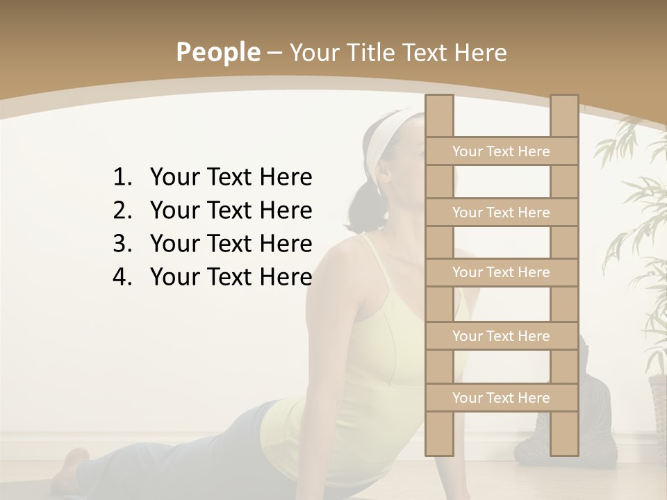 A Woman Is Doing A Yoga Pose On A Mat PowerPoint Template