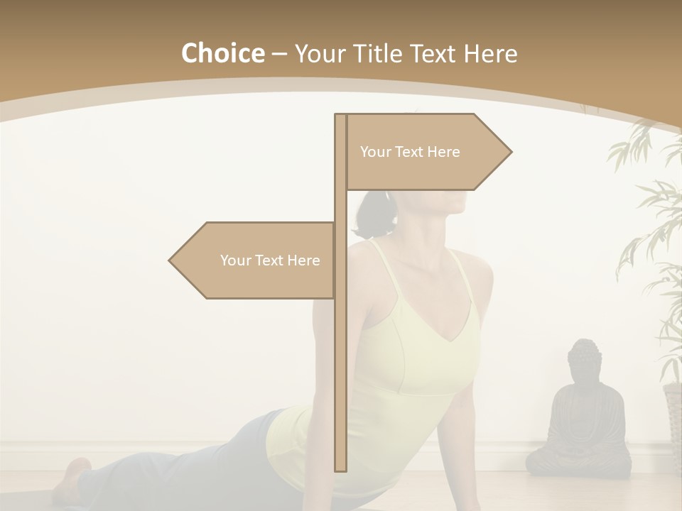 A Woman Is Doing A Yoga Pose On A Mat PowerPoint Template