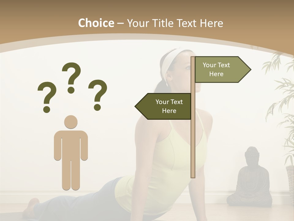 A Woman Is Doing A Yoga Pose On A Mat PowerPoint Template