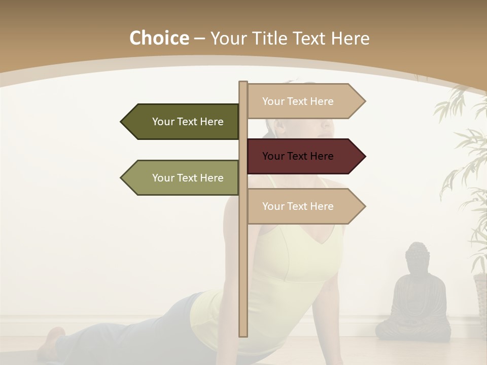 A Woman Is Doing A Yoga Pose On A Mat PowerPoint Template