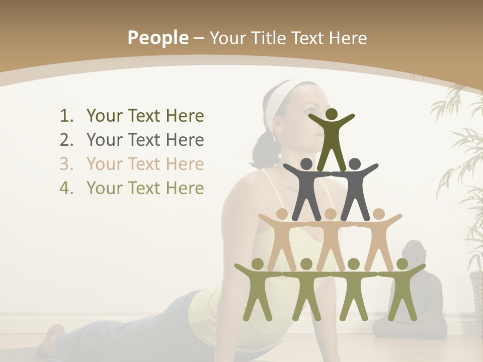 A Woman Is Doing A Yoga Pose On A Mat PowerPoint Template