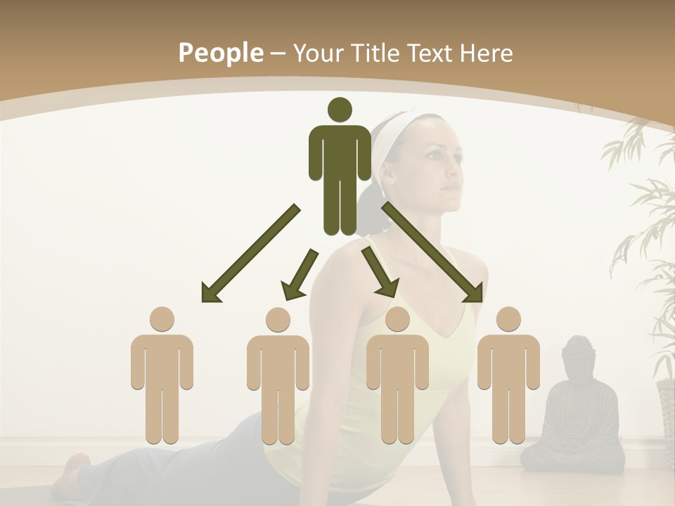 A Woman Is Doing A Yoga Pose On A Mat PowerPoint Template