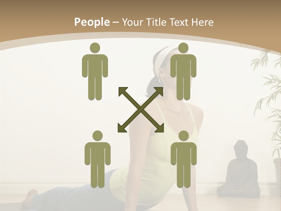 A Woman Is Doing A Yoga Pose On A Mat PowerPoint Template