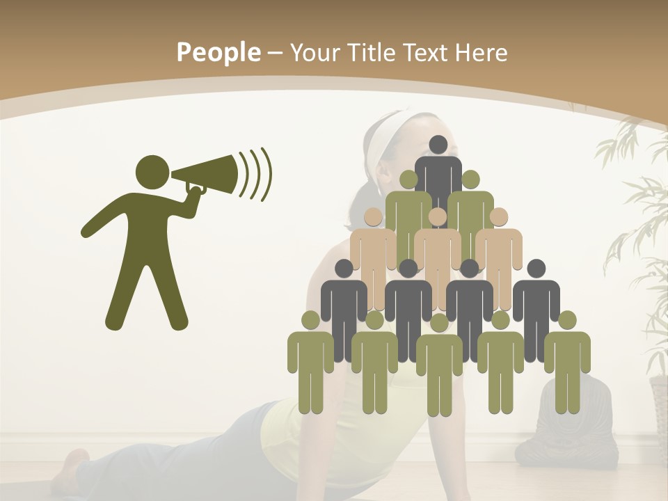 A Woman Is Doing A Yoga Pose On A Mat PowerPoint Template