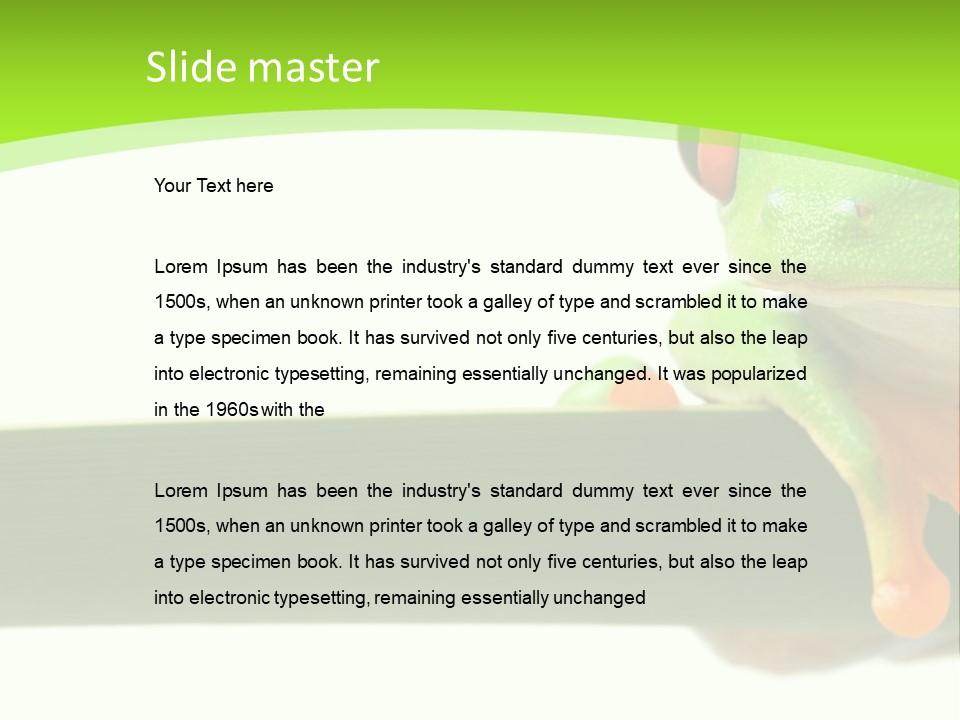 Leaf Redeyed Tree Frog Copyspace PowerPoint Template