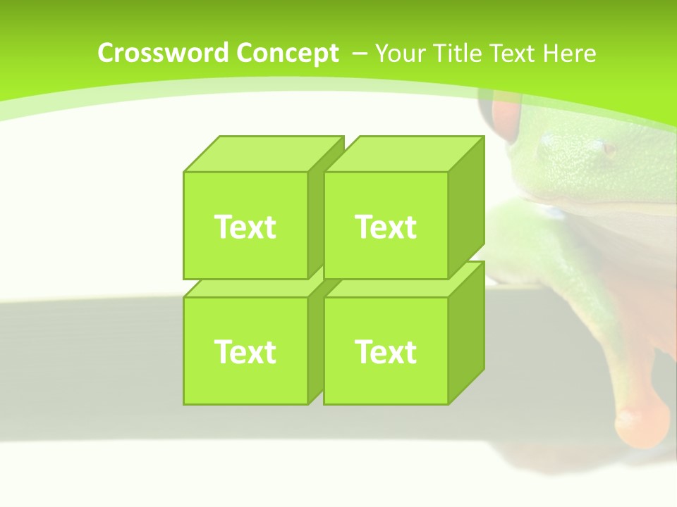 Leaf Redeyed Tree Frog Copyspace PowerPoint Template