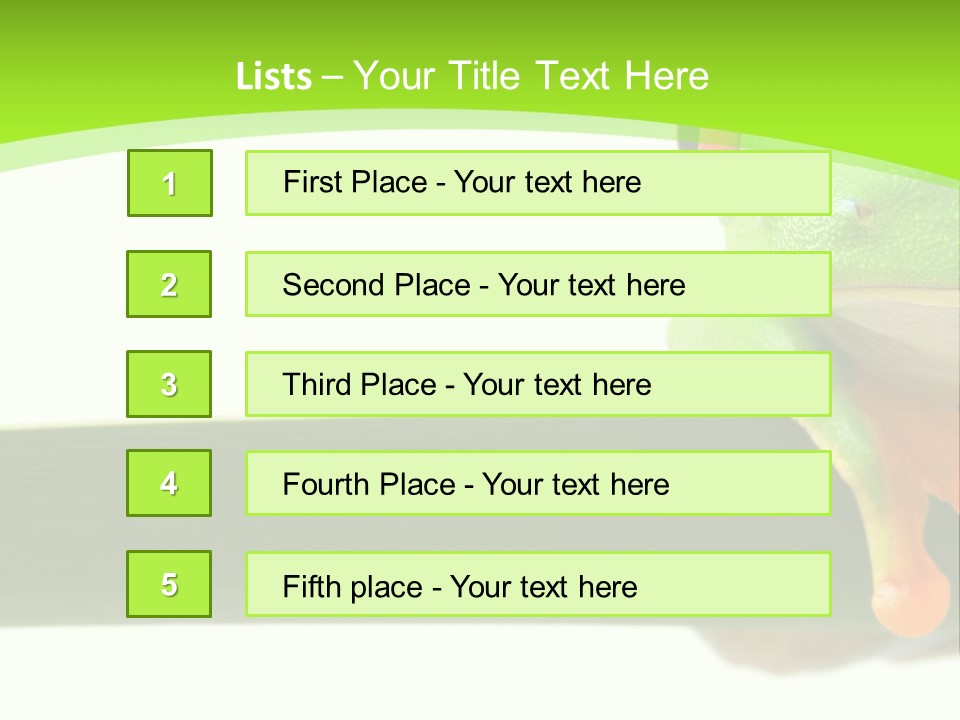 Leaf Redeyed Tree Frog Copyspace PowerPoint Template
