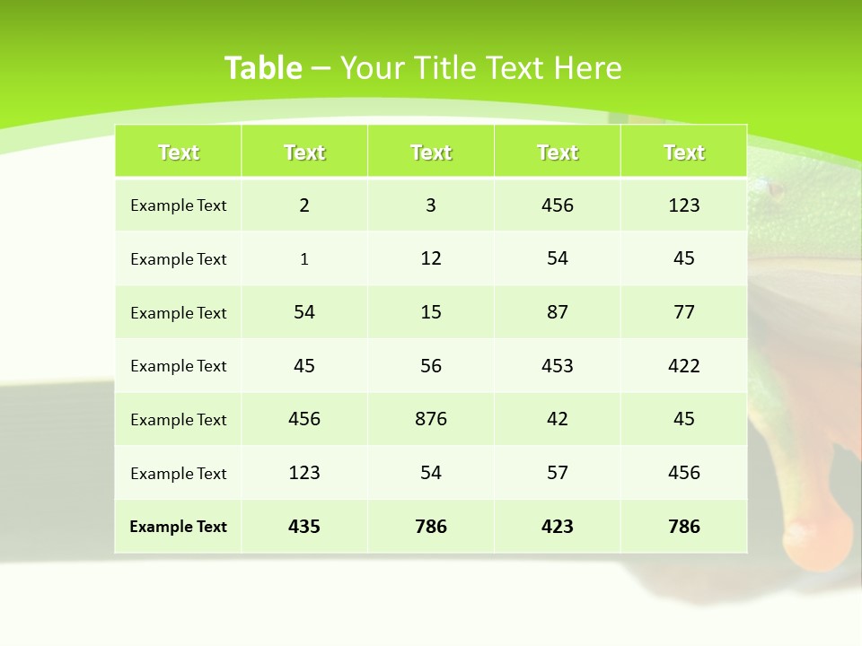 Leaf Redeyed Tree Frog Copyspace PowerPoint Template