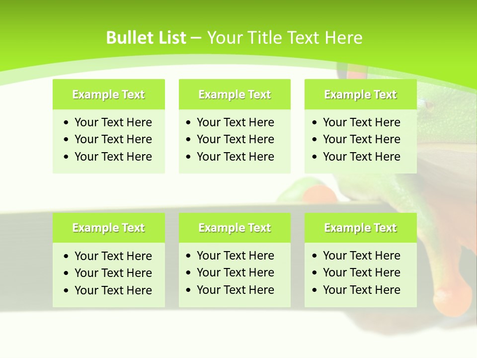 Leaf Redeyed Tree Frog Copyspace PowerPoint Template