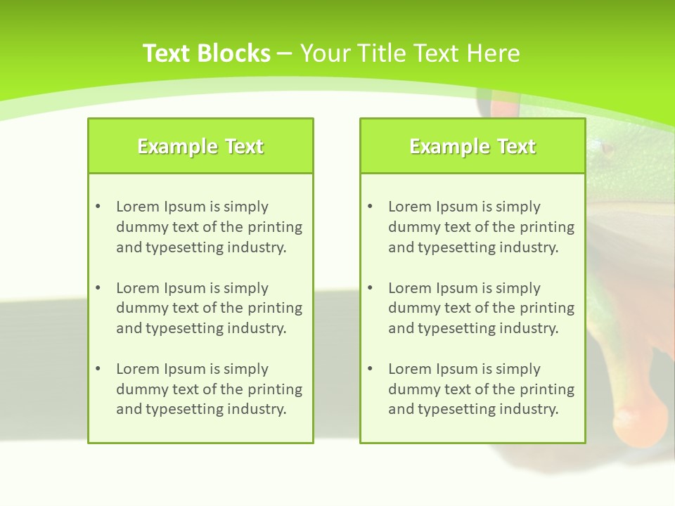 Leaf Redeyed Tree Frog Copyspace PowerPoint Template