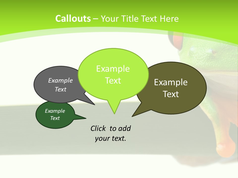 Leaf Redeyed Tree Frog Copyspace PowerPoint Template